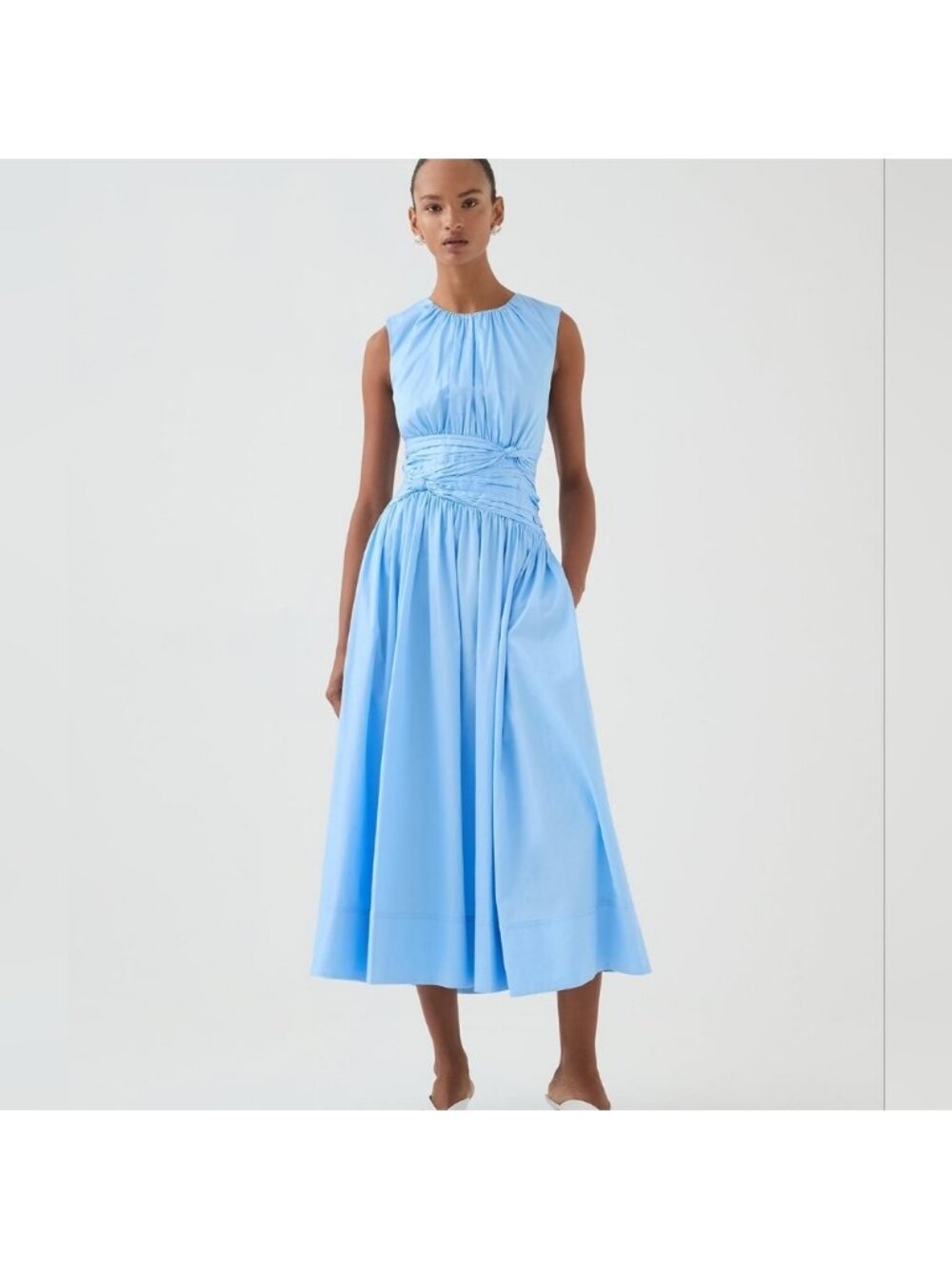 Aje Agatha Knot Waist Midi Dress